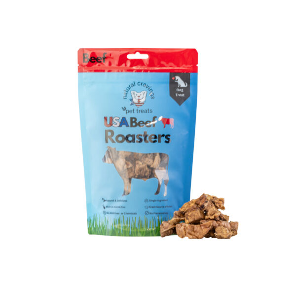 USA Beef Roaster Bites 3.5 oz. for Small, Medium, Large to XL Dogs / Small Crunchy Treat